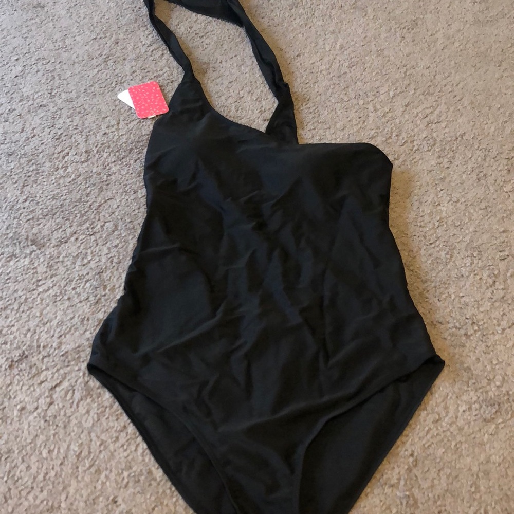 Nwt one shoulder black one piece swimsuit